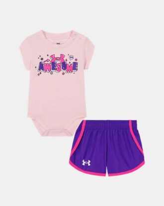Awesome Logo Newborn Bodysuit & Woven Microfiber Shorts Set