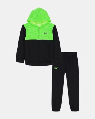 Colorblock-set med liten hoodie med dragkedja