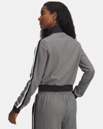 Houndstooth stickad trackjacka