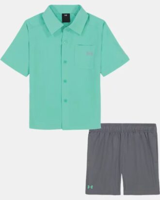 Plain Weave Fish Little Shirt & Shorts Set