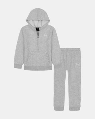 Set med hoodie med dragkedja och logotyp för småbarn
