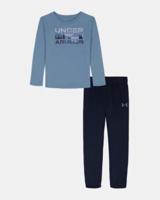 Stacked Logo Little Long Sleeve & Joggers Set Stacked Logo Little Long Sleeve & Joggers Set