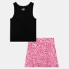 Stretch Little Tank & Skort Set med logotryck