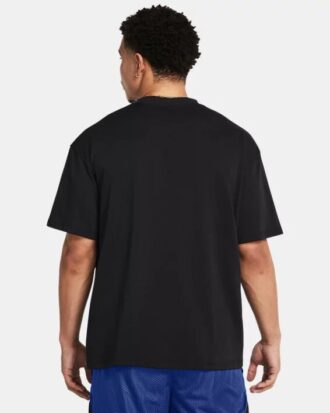 Tjock, märkesklädd oversized kortärmad tröja